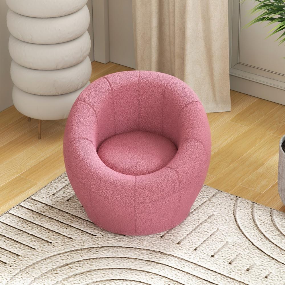 Rosa Rotating Plush Lounge Chair, Barnfåtölj – Roterande, bekväm och hållbar