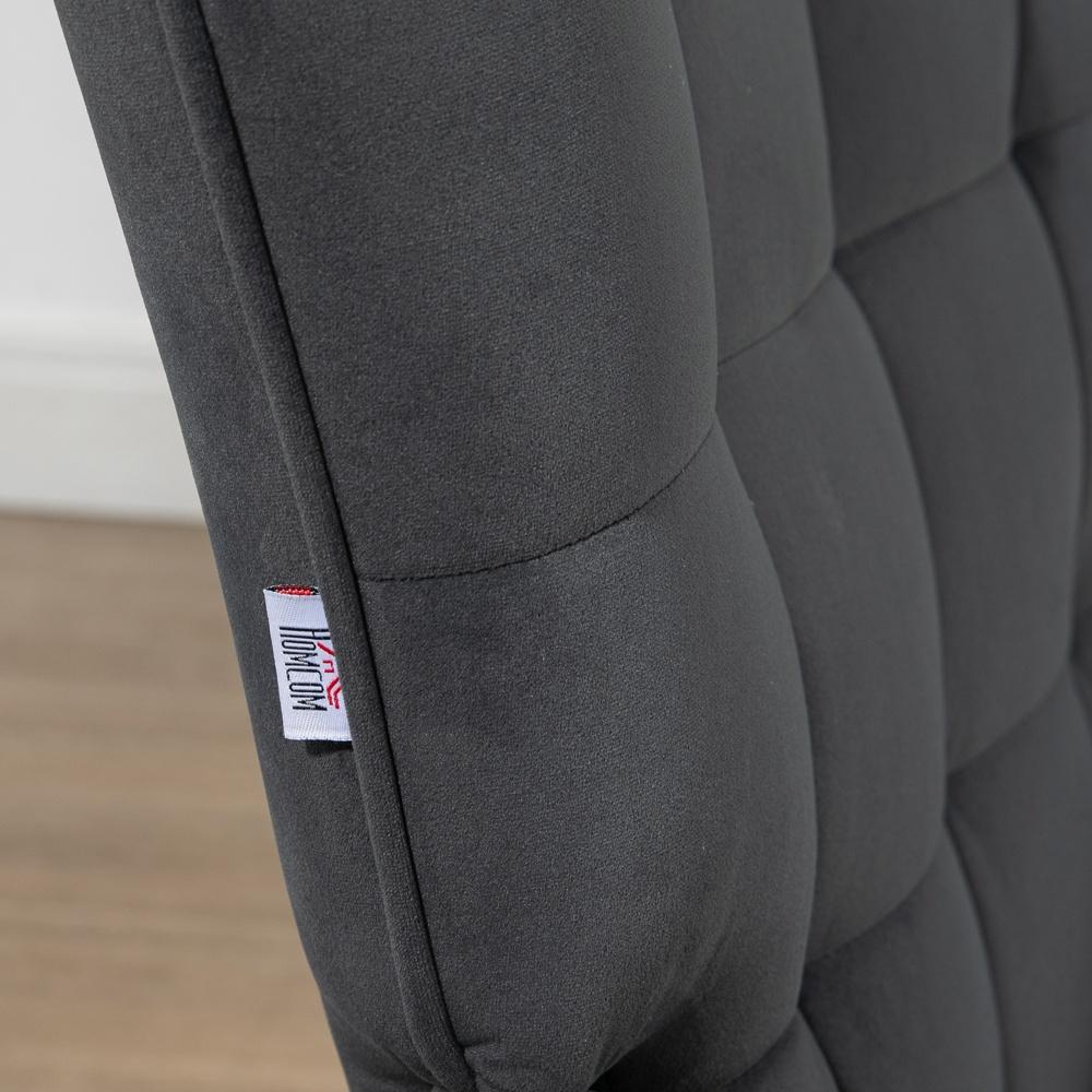 Dark Grey Velvet Wing Chair and Pall Set – Bekväm loungestol med fotstöd