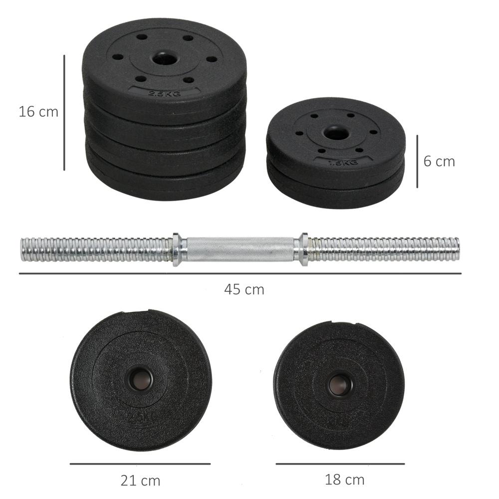 Justerbart hantelset, 30 kg stål och PU för styrketräning hemmagym