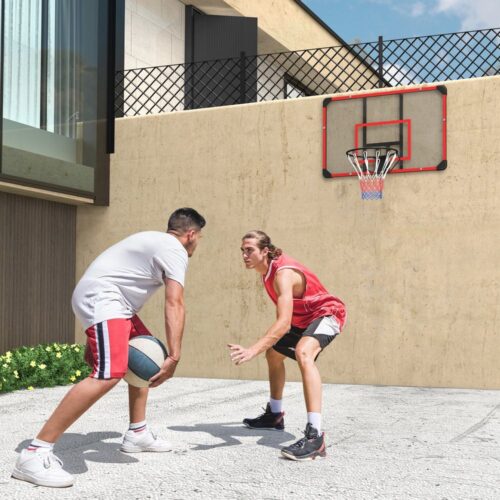 Justerbar höjd Basketbåge i rött stål för inomhusbruk utomhus