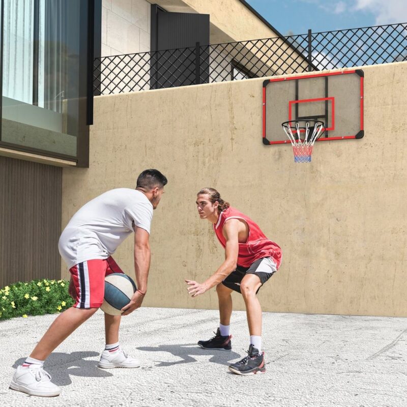 Justerbar höjd Basketbåge i rött stål för inomhusbruk utomhus