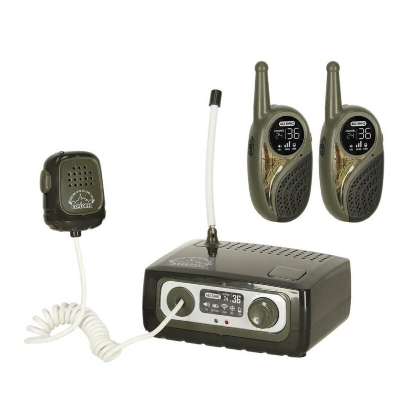 Barn Walkie Talkie Set med PBX, lång räckvidd 333m, Khaki