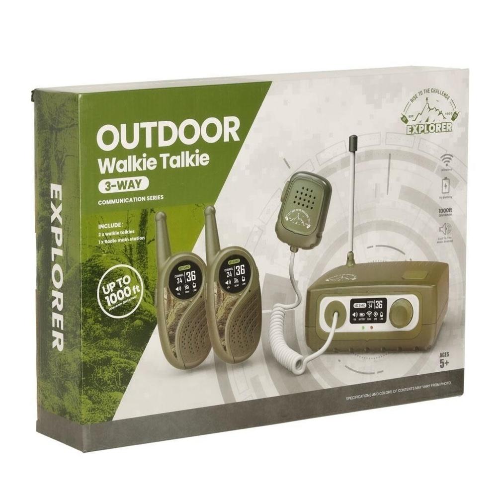 Barn Walkie Talkie Set med PBX, lång räckvidd 333m, Khaki