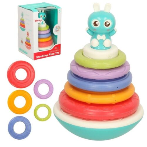 Sensory Stacking Tower Toy med musik och ljus för baby 0+