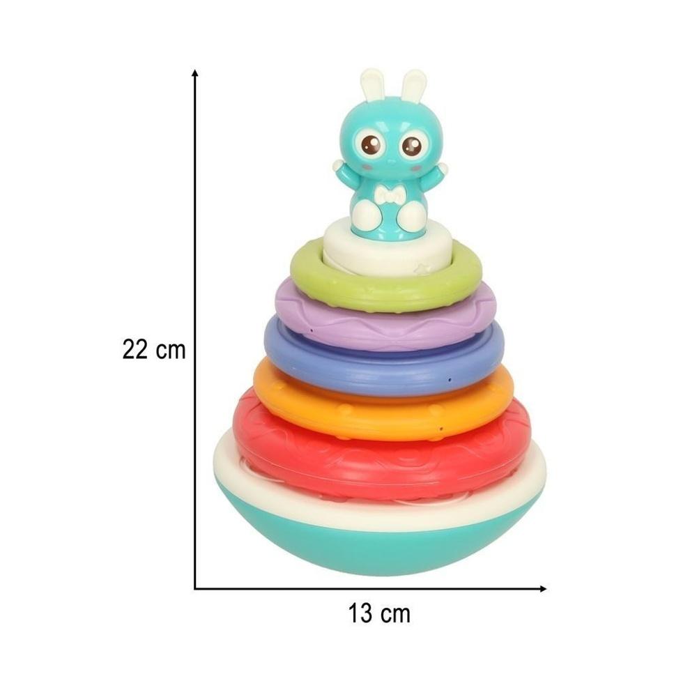 Sensory Stacking Tower Toy med musik och ljus för baby 0+