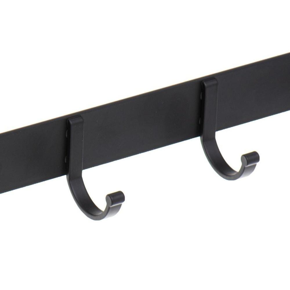 Black Metal Over Door Hook Organizer – 5 krokar för entré, badrum, garderob