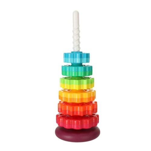 Rainbow Stacking Tower Toy – Spinnhjul och Sensory Fun (12m+)