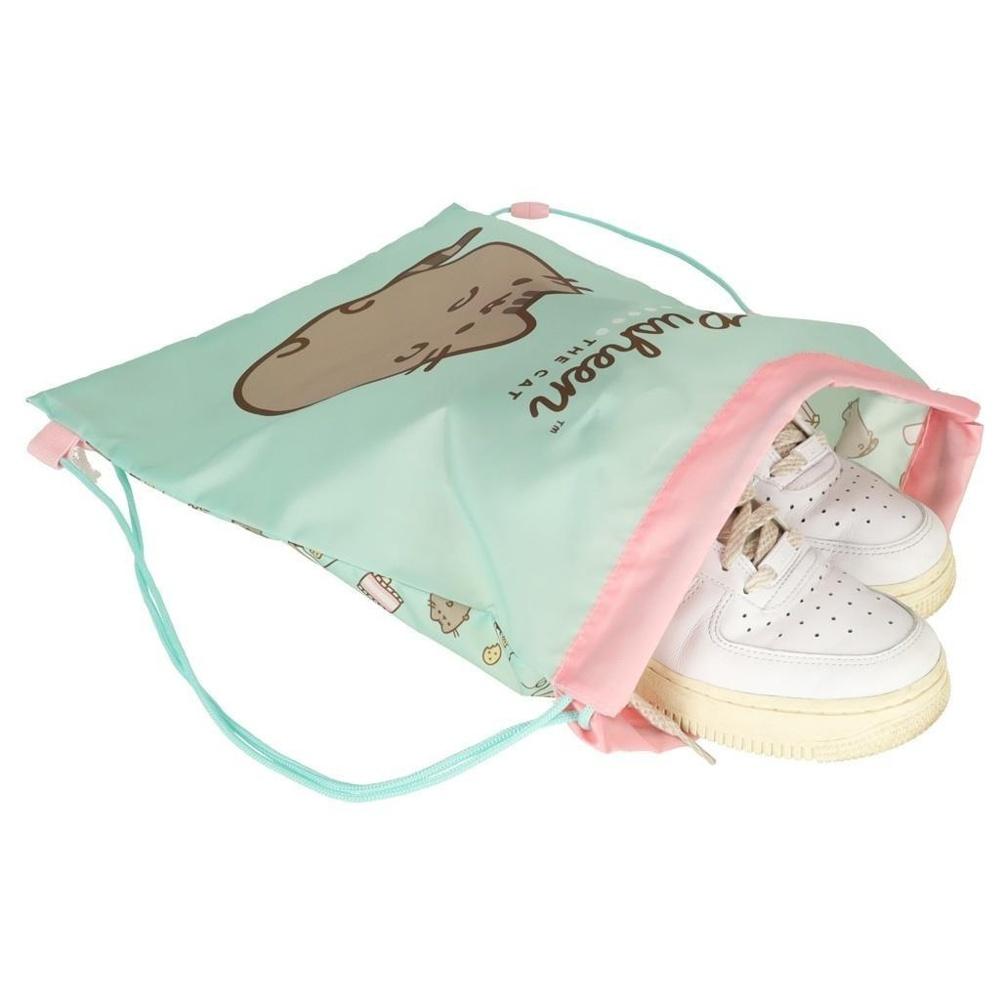 Pusheen Mint Kids Skoväska – Hållbar Polyester Gym and School Essentials Carrier