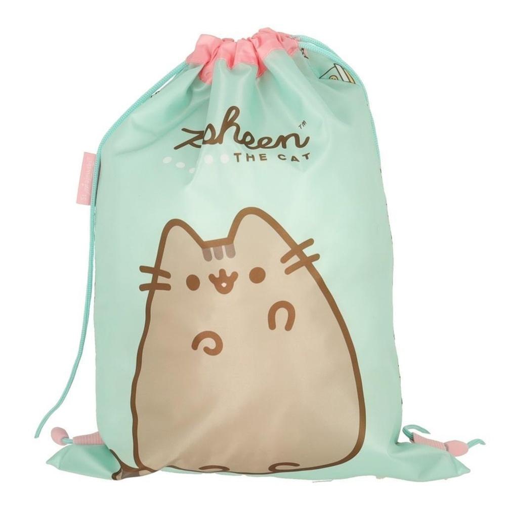 Pusheen Mint Kids Skoväska – Hållbar Polyester Gym and School Essentials Carrier