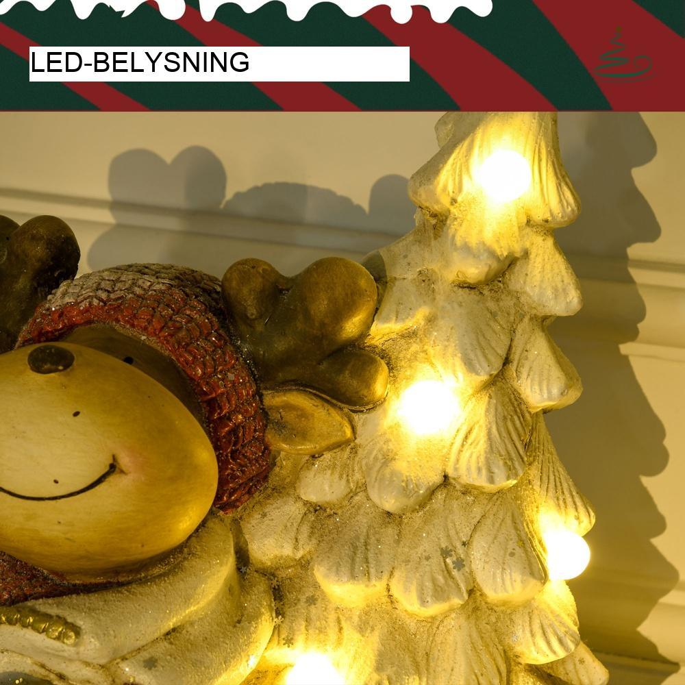 LED Ren trehjuling med träd, festlig juldekoration – 44cm