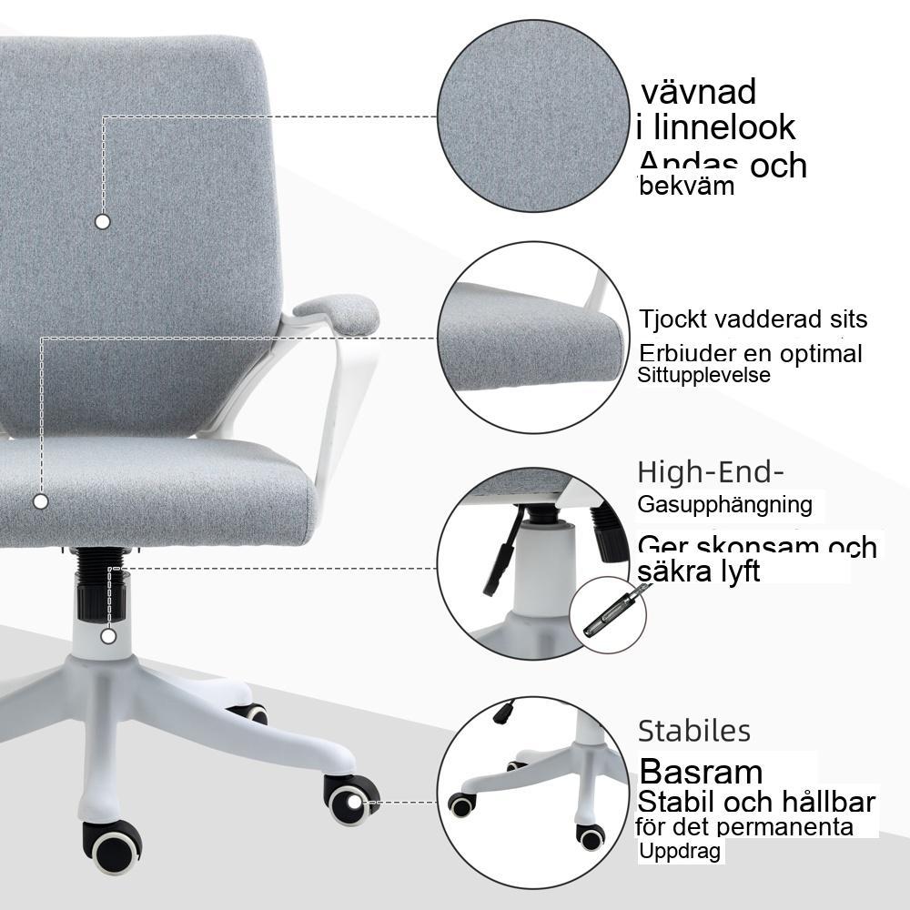 Ergonomisk kontorsstol med svankstöd och vippfunktion