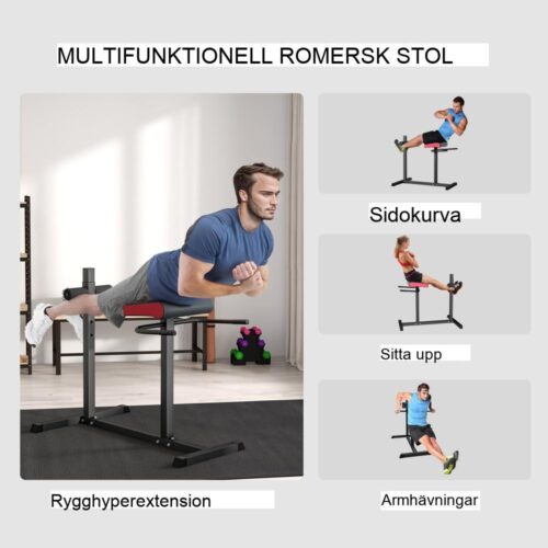 6-vägs justerbar Back Trainer Hyperextension bänk för hemmaträning