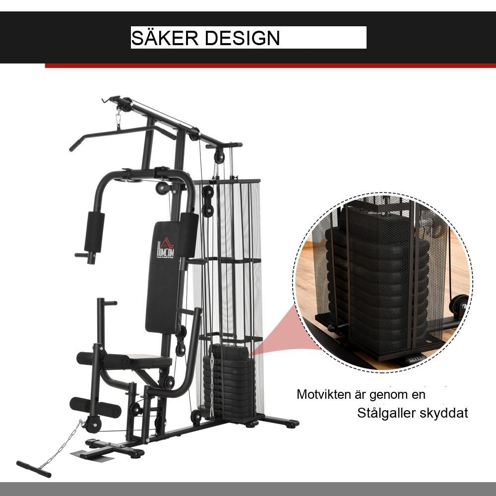 Gym Power Station Multigym med vikter, Lat Pulldown och Leg Curl