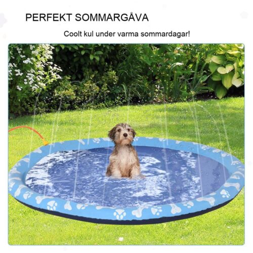 Stor blå stänkdyna för hund, extra hållbar för sommarnöje utomhus