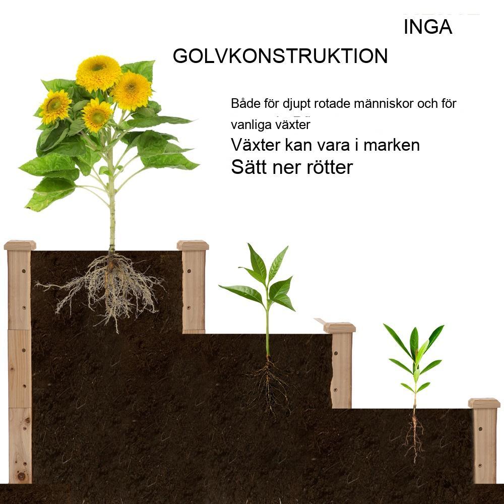 Naturlig gran trä 3-vånings upphöjd trädgårdssäng för balkong och rabatter