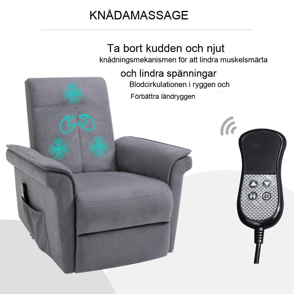 Elektrisk lyftstol med massage, grå