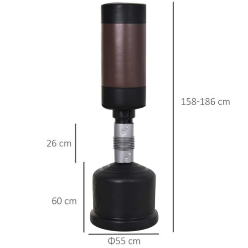 Höj- och sänkbar stående boxningssäck (158-186 cm) med optimal vaddering och robust ställning för boxningsträning