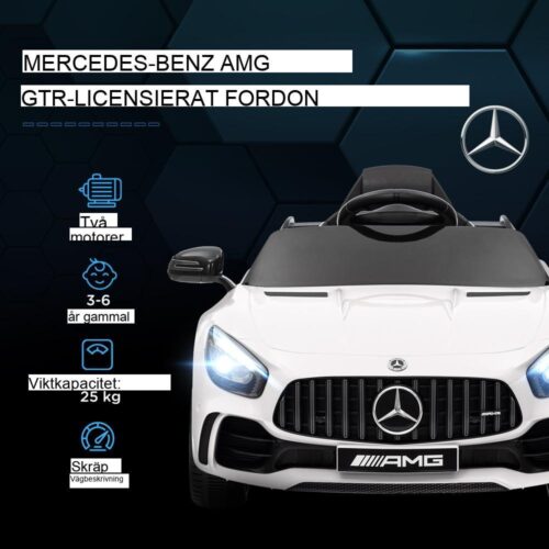 Licensierad Mercedes-Benz AMG GTR Elbil för barn med fjärrkontroll, musik och belysning