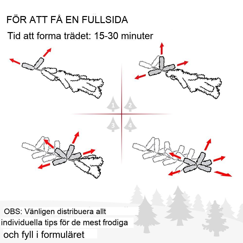 6 fot konstgjord julgran med 1942 grentips för realistiskt utseende