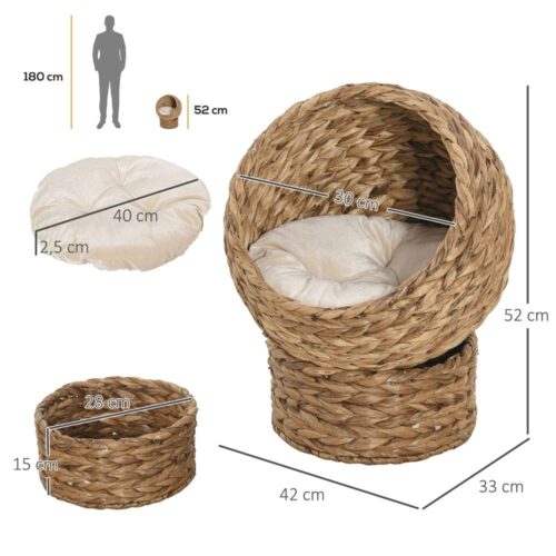 Modern Rattan Cat Bed with Dyna – Upphöjd och mysig Cat Haven