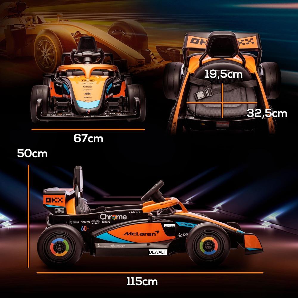 Licensierad McLaren Kids åkbil, 2 motorer, fjärrkontroll, musik och horn