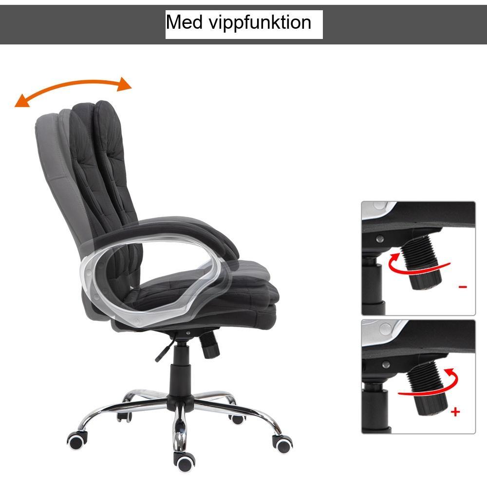 Ergonomisk kontorsstol med gungfunktion, justerbar höjd och armar