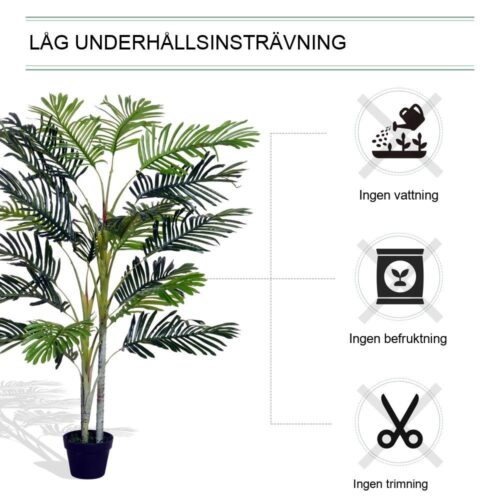 Realistisk 150 cm konstgjord palm med kruka – Utomhusdekor inomhus