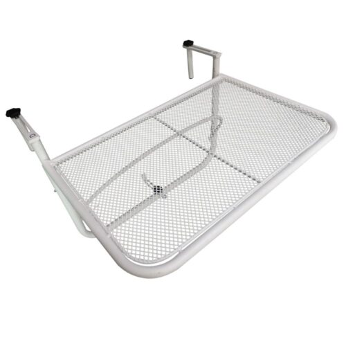 Vit Justerbart Hängande Balkongbord Metall 60×56,5cm för Trädgårdsterrass