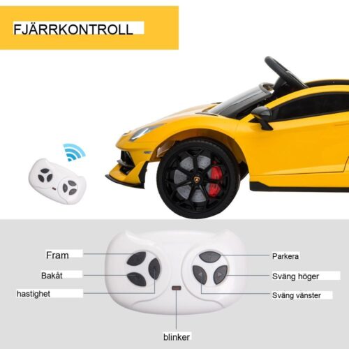 Lamborghini SVJ Electric Kids Ride On Car, 3-8 år gammal, Fjärrkontroll, MP3 och lampor