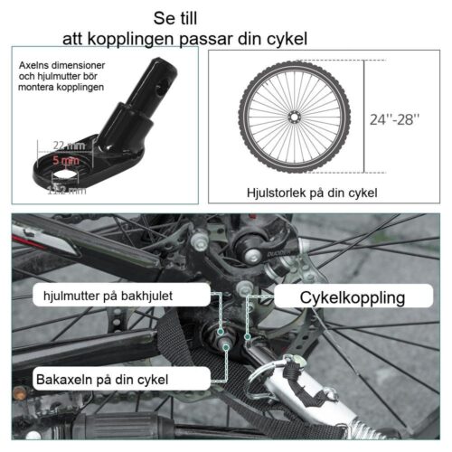 2-i-1 lastvagn, cykel och vagn, med broms, förvaringsväska och reflektorer (40 kg kapacitet)