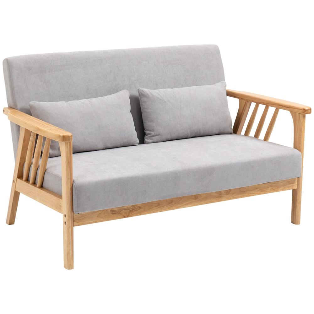 Grey Velvet Loveseat-soffa, 2-sits med armstöd och kuddar (upp till 200 kg)