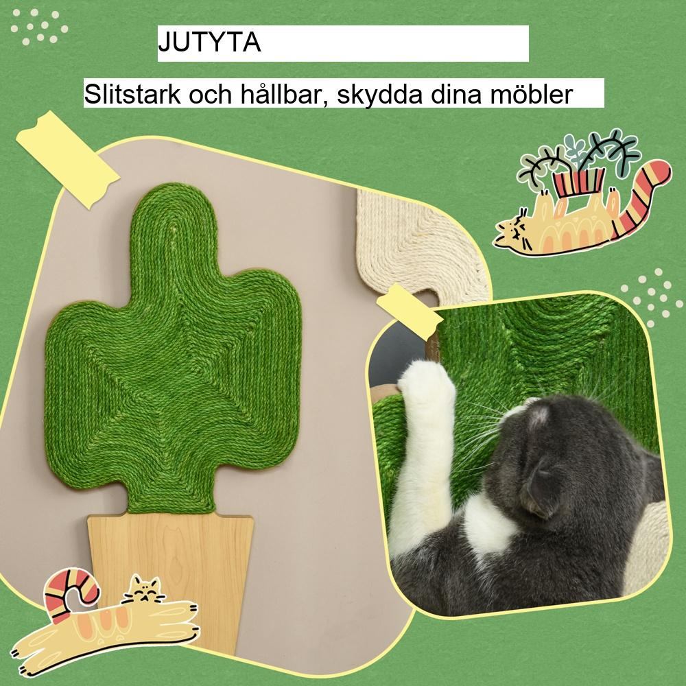 Snygga Cactus Cat Scratching Mats Set om 2