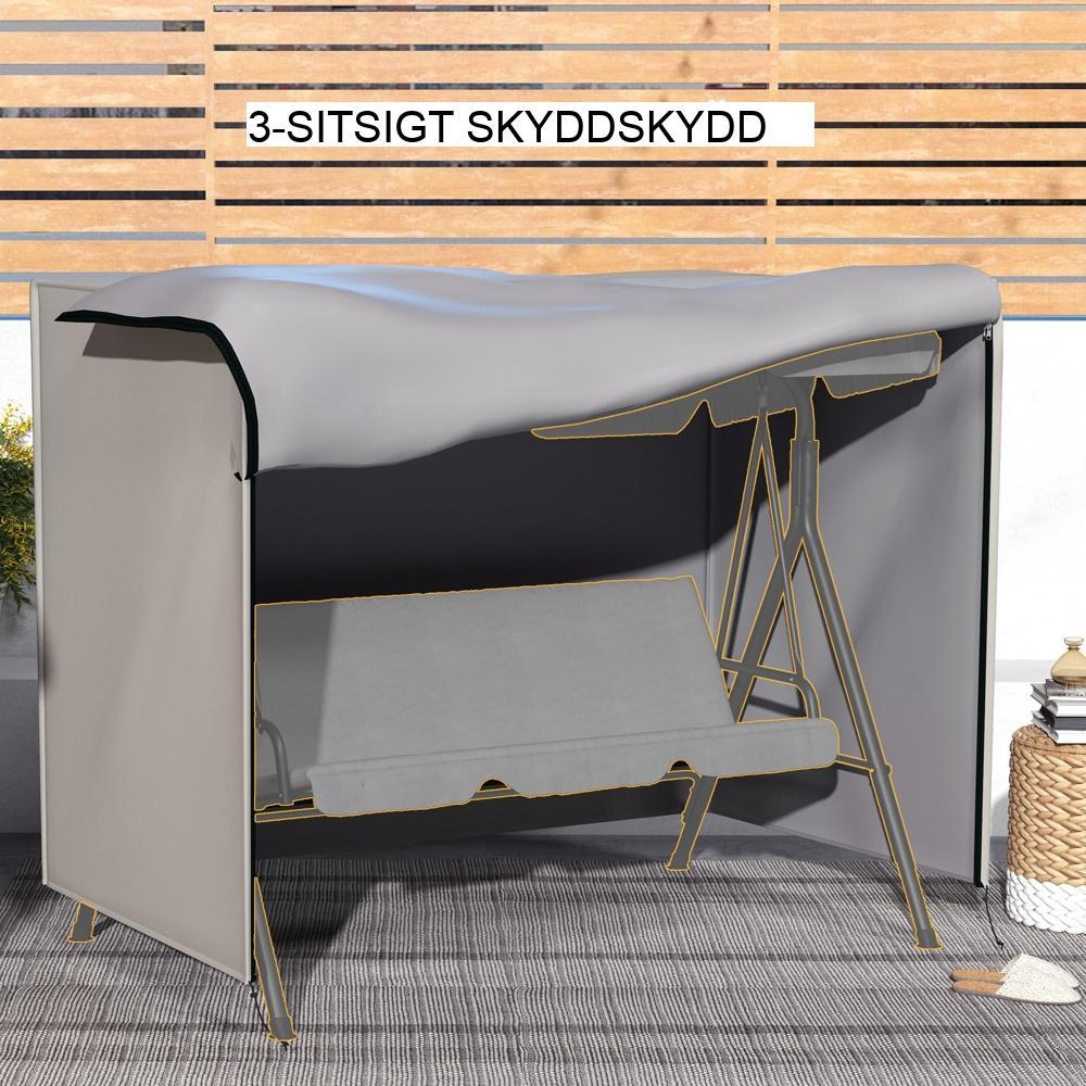 Vattentät Oxford Garden Swing Cover, Solskydd, 205x124x164cm