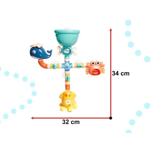 Färgglada badleksakssprinklerset med havsdjur för barn