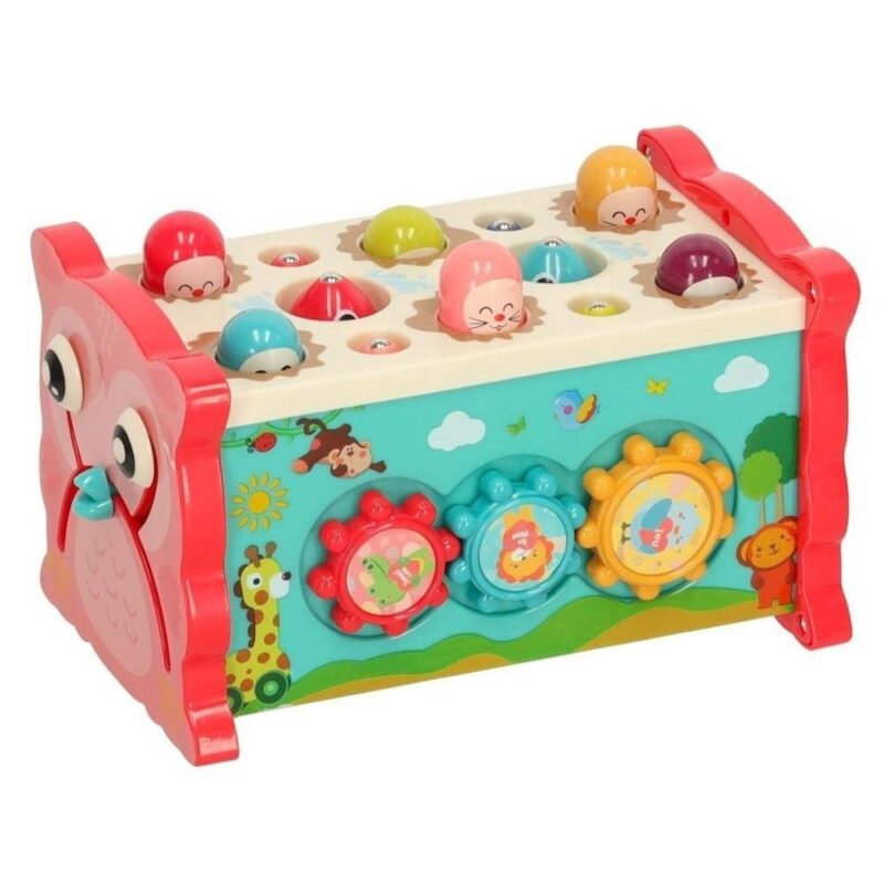 Interactive Sensory Toy Box 8in1 Pink, Baby Pounder för kompetensutveckling