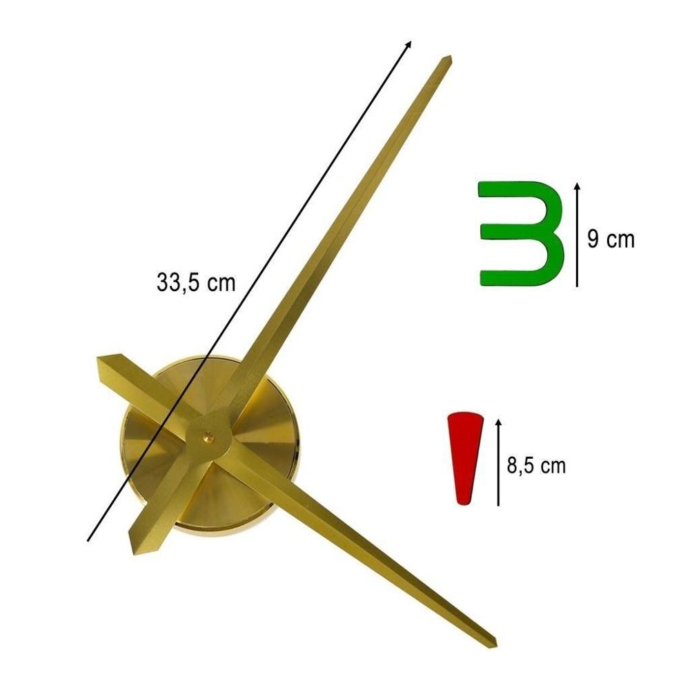 Färgglad DIY 4-siffrig väggklocka, anpassningsbar självhäftande design, guldvisare