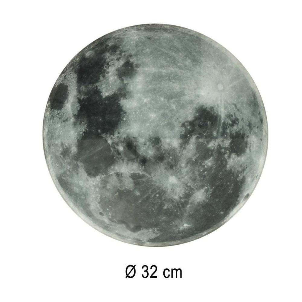 Modern Moon Väggklocka med LED-skärm, datum och temperatur 32 cm Grå