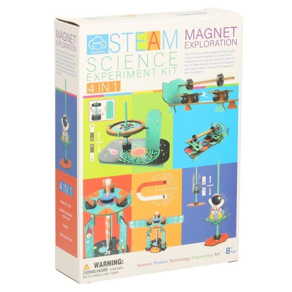 DIY Magnetic Science Experiment Kit: 4-i-1 fysik och mekanik STEM-leksak för barn 8+