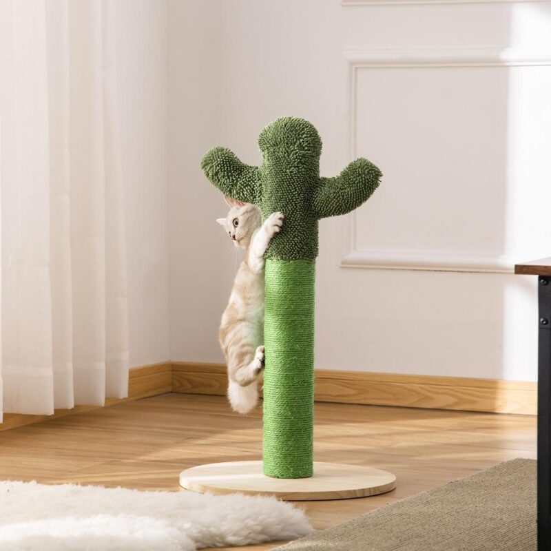 Kaktusskrapstolpe för katter – 65 cm sisal och tall, grön