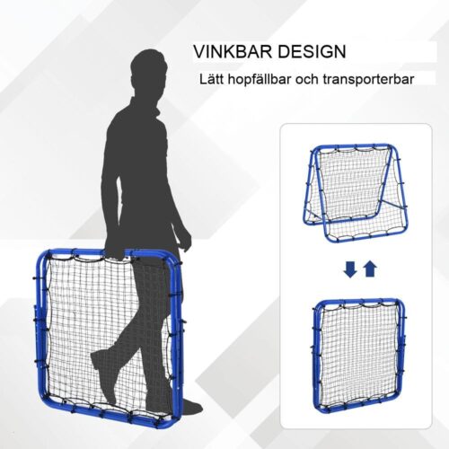 Justerbart fotbollsreboundernät i stål – träningsmål, blått