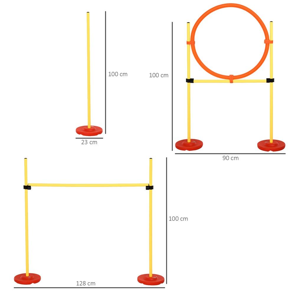 Dog Agility Training Set, 3-i-1 häck, justerbar höjd, bärväska