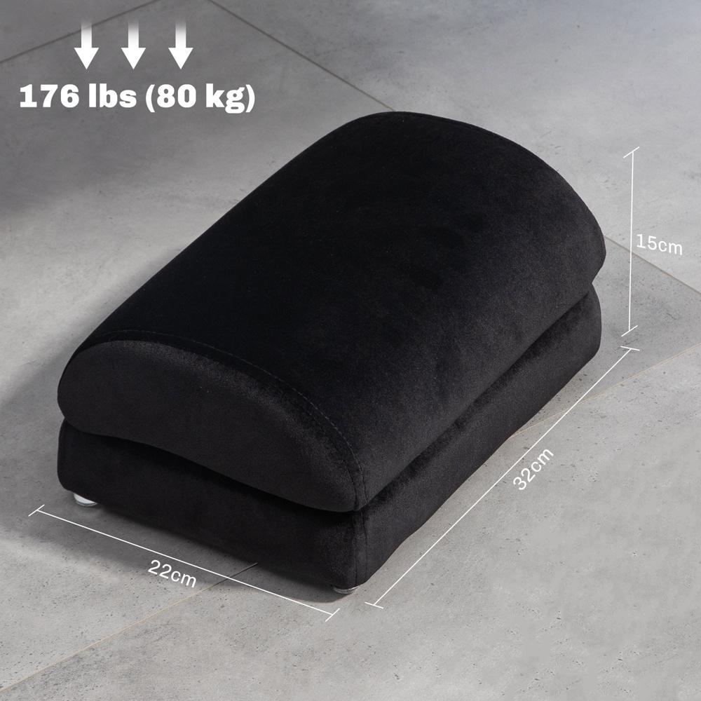 Black Velvet Footrest Skrivbordspall för hemmakontor – Ergonomiskt stöd, Anti-Slip