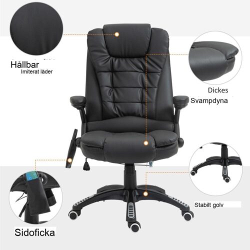 Executive Office Chair med vibrationsmassage och värmefunktion