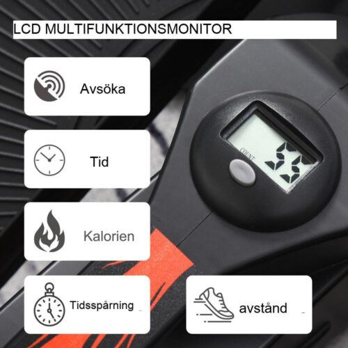 Mini Stepper med LCD-skärm – Justerbart motstånd, spåra kaloriförbränning och steg