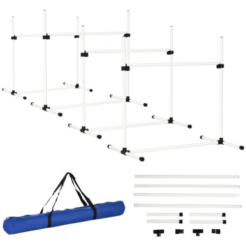 Agility häckset för hundträning – 4 häck, slalomstavar och markstavar