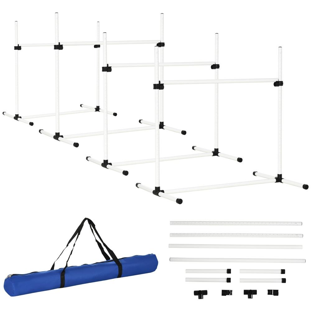 Agility häckset för hundträning – 4 häck, slalomstavar och markstavar