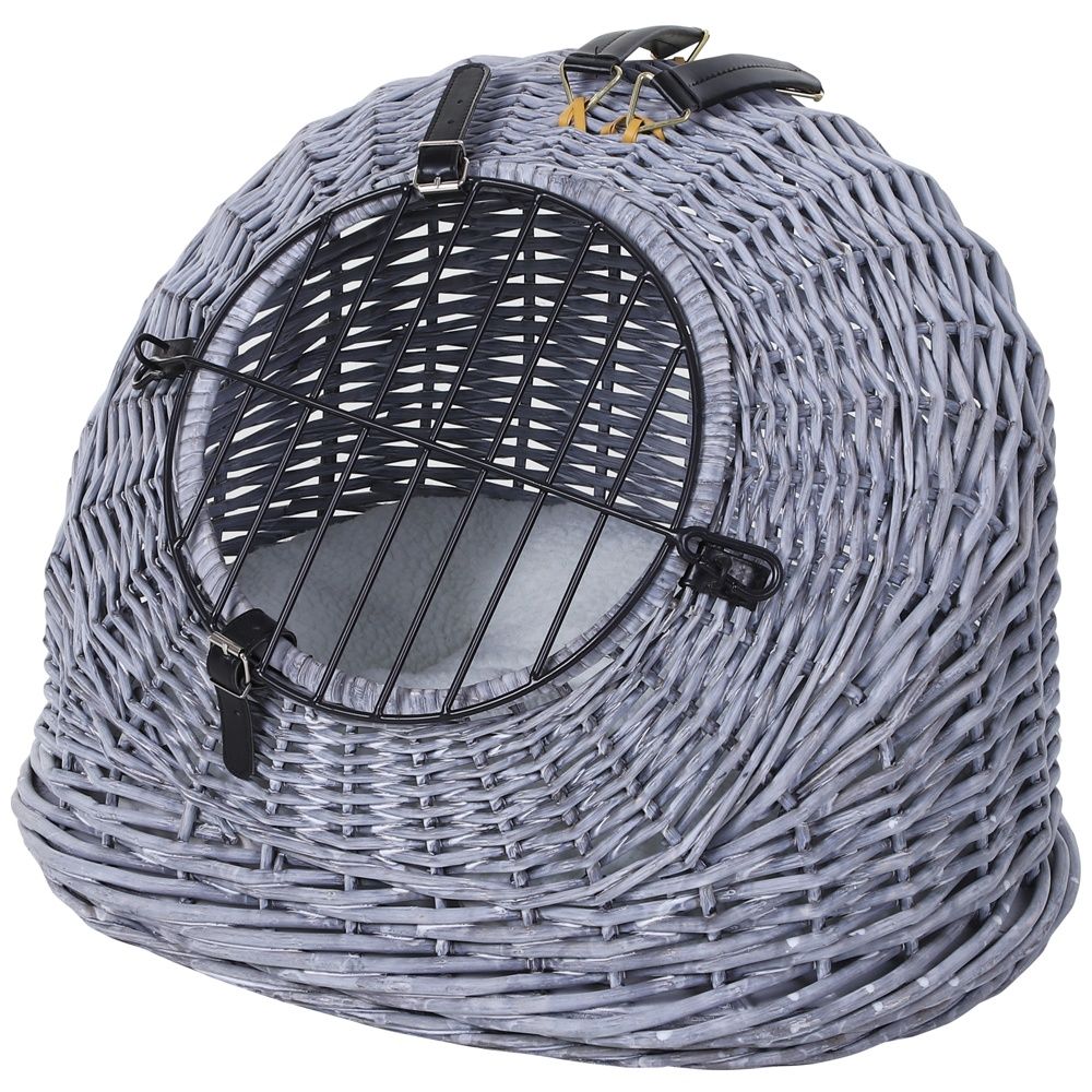 Natural Willow Cat House Basket – Mysig plyschgrotta med säkerhetsdörr