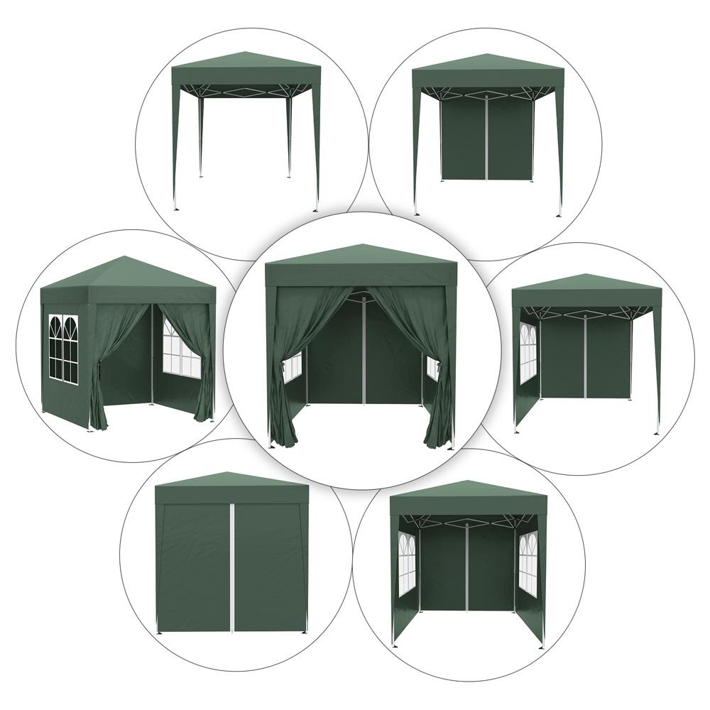 Heavy Duty Steel Gazebo Shelter | Bärbart 2x2m partytält med avtagbara väggar