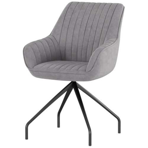 Mörkgrå Velvet Swivel Lounge Chair med armstöd för vardagsrum