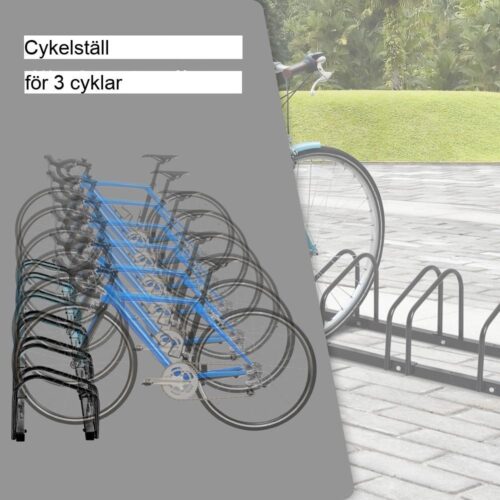 Slitstarkt cykelställ i stål, rymmer 6 cyklar, väderbeständigt, kan monteras på vägg och golv